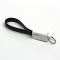 USB kábel (2.0), USB A M - microUSB M, 0.2m, čierny, kľúčenka